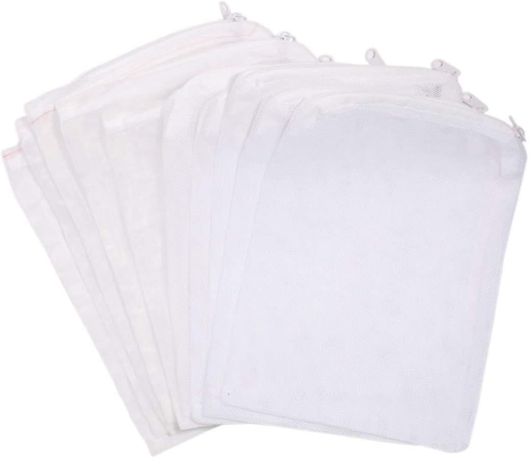 10pcs Aquarium Filter Bag, Nylon Mesh Bag With Drawstring, Fish Tank Mesh Bag Socks For Aquarium And Pool And Garden, 15 X 20cm,superma,white