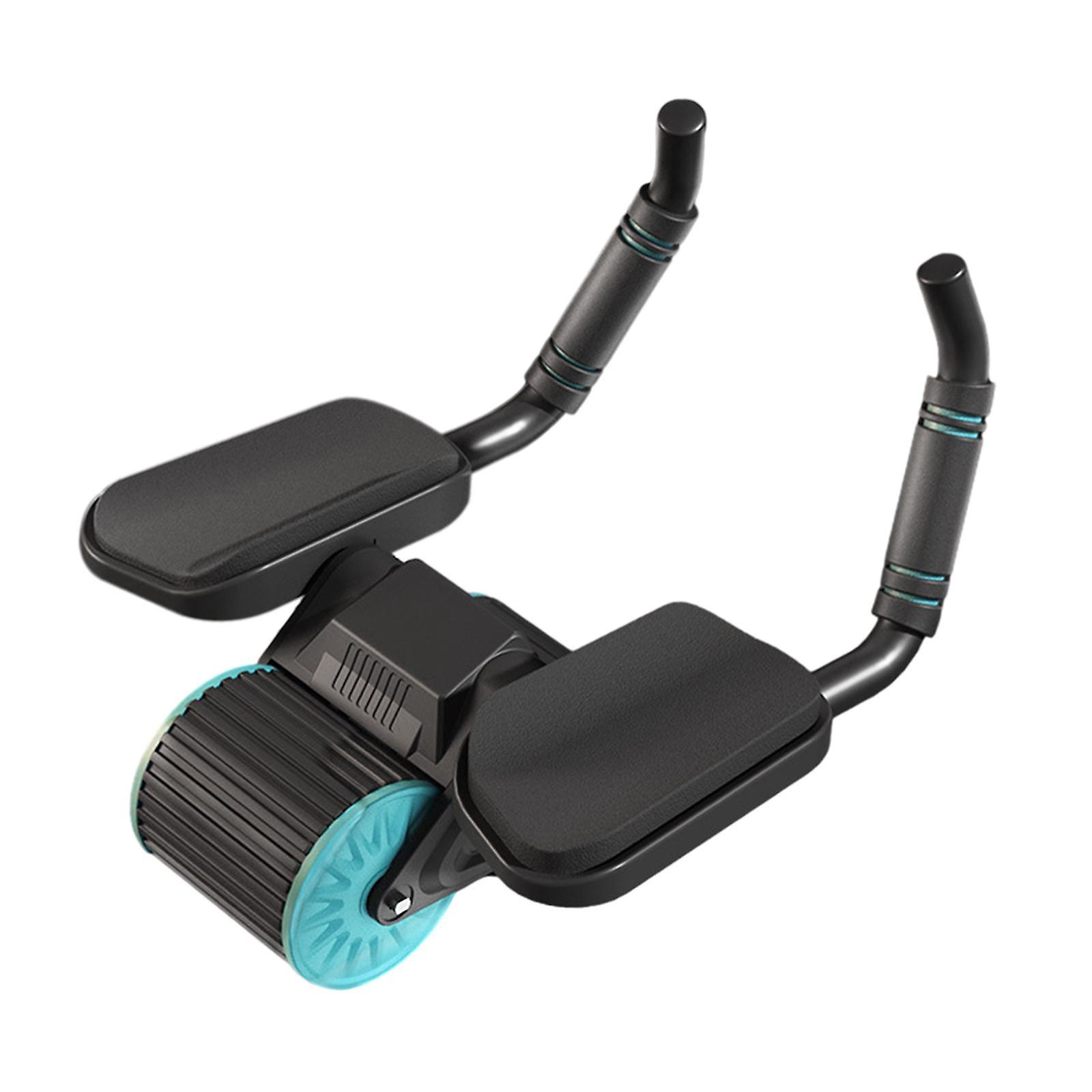 Double Wheel Abdominal Roller with Elbow Support Use Ab Training Roller Grey No Counting