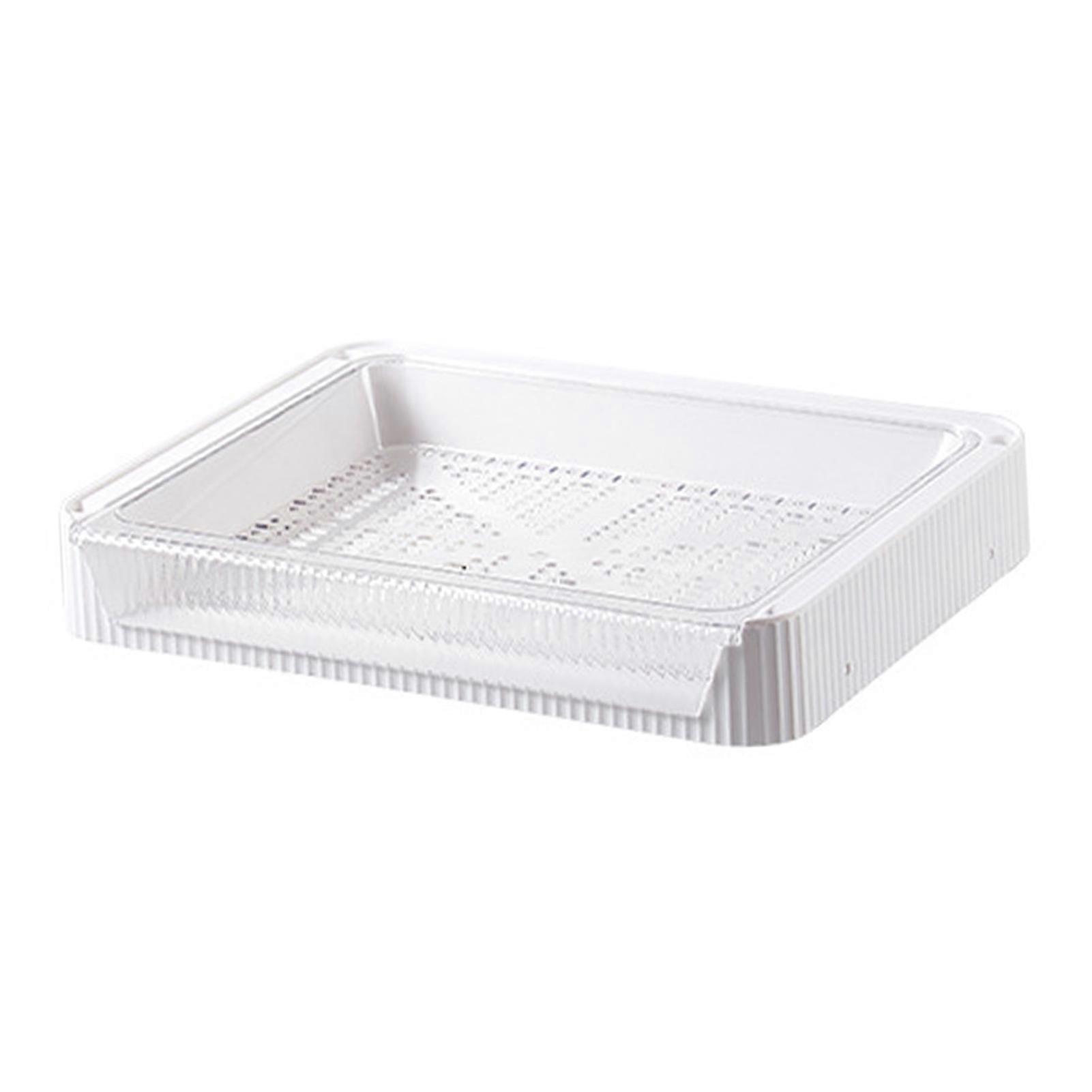 Food Preparation Plate Stackable Foldable Double Layer Hollow Drainage Hot Pot Serving Tray for Kitchen L 