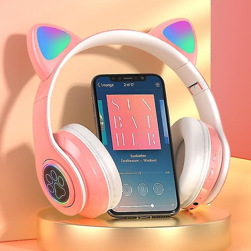 Χαριτωμένα ακουστικά Bluetooth αυτιών γατών οδηγημένα στερεοφωνικά πτυσσόμενα ασύρματα ακουστικά λάμψης φωτός με το μικρόφωνο Tf Fm F