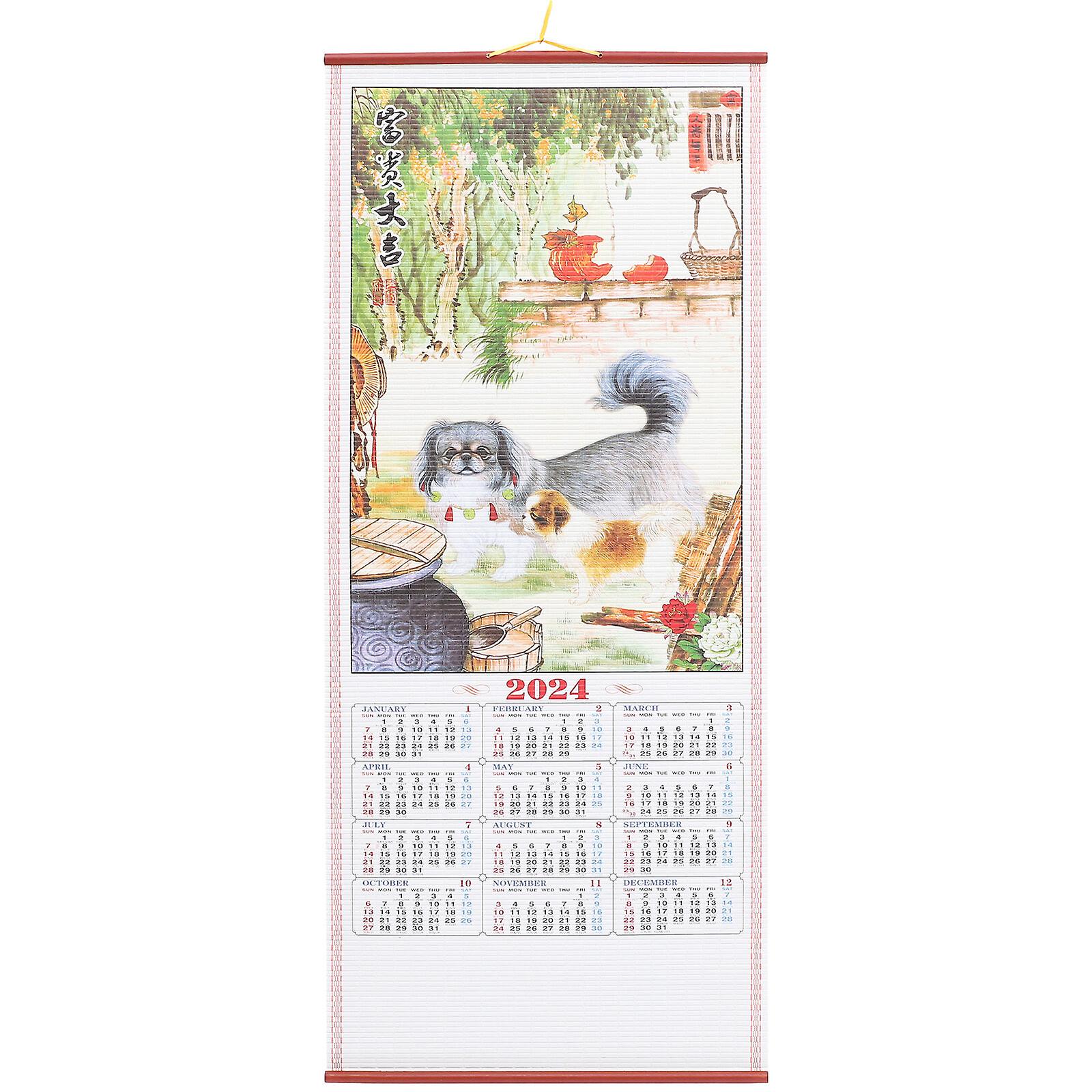 Lunar Calendar Hanging 2024 Lunar Year Calendar Chinese Scroll Calendar lunar-calendar-hanging-2024-lunar-year-calendar-chinese-scroll-calendar