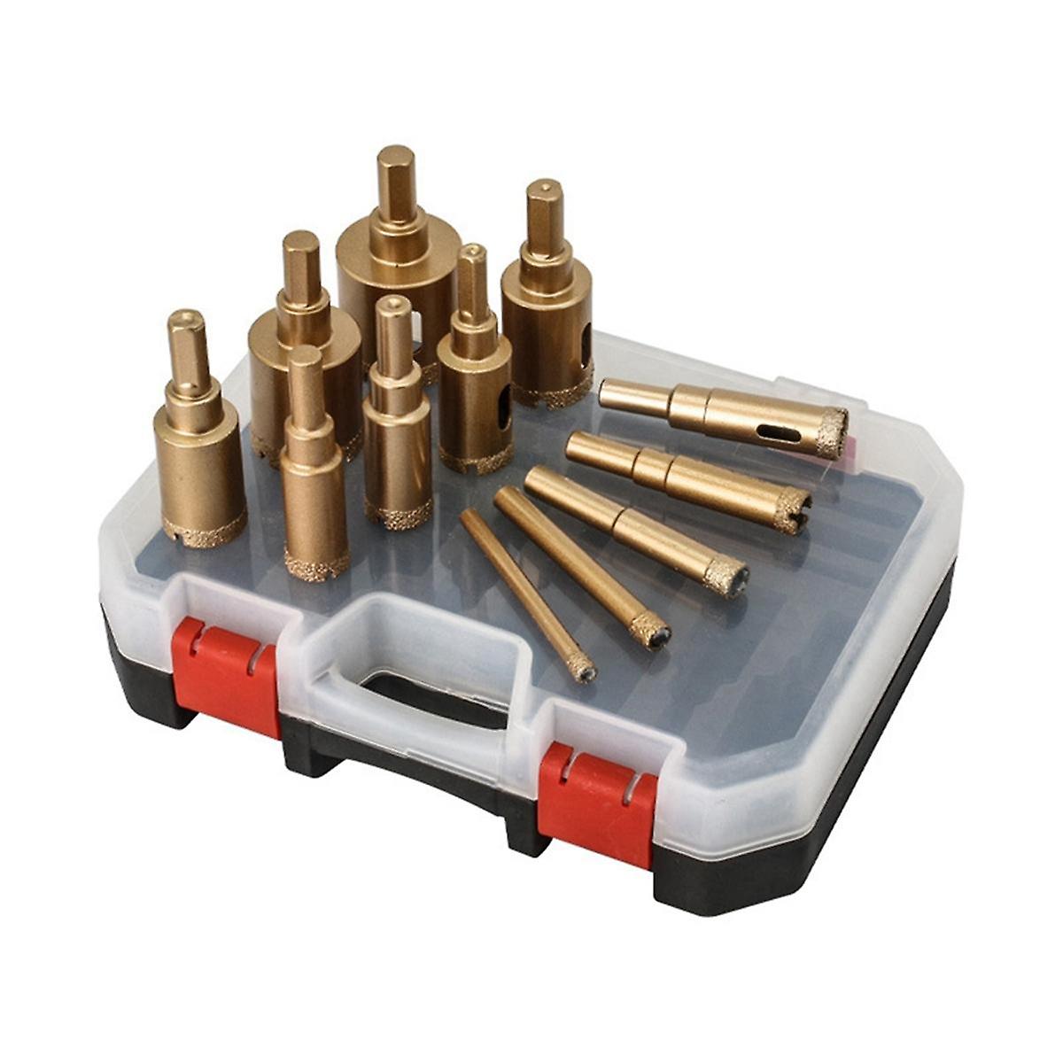 Brazing Hole Opener Set Multi- Drilling Bit Hole Saw Set Hand Tools are Suitable for Marble Tiles G