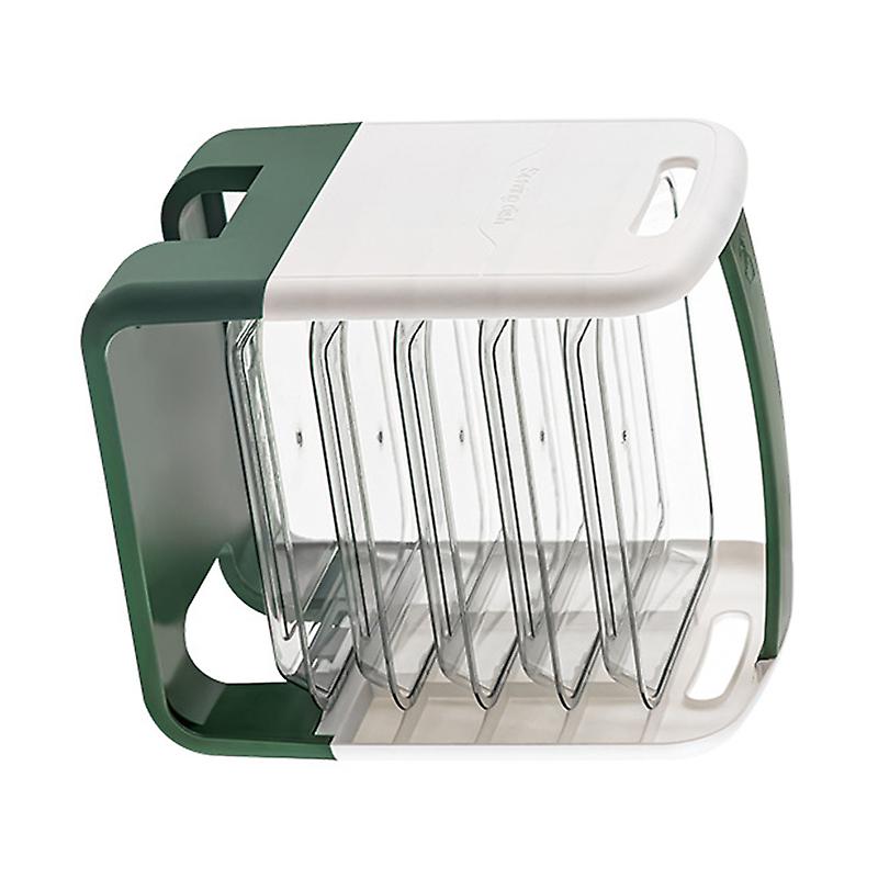 Four Layers Plastic Dish Plate Rack Green 1470g Kitchen Storage