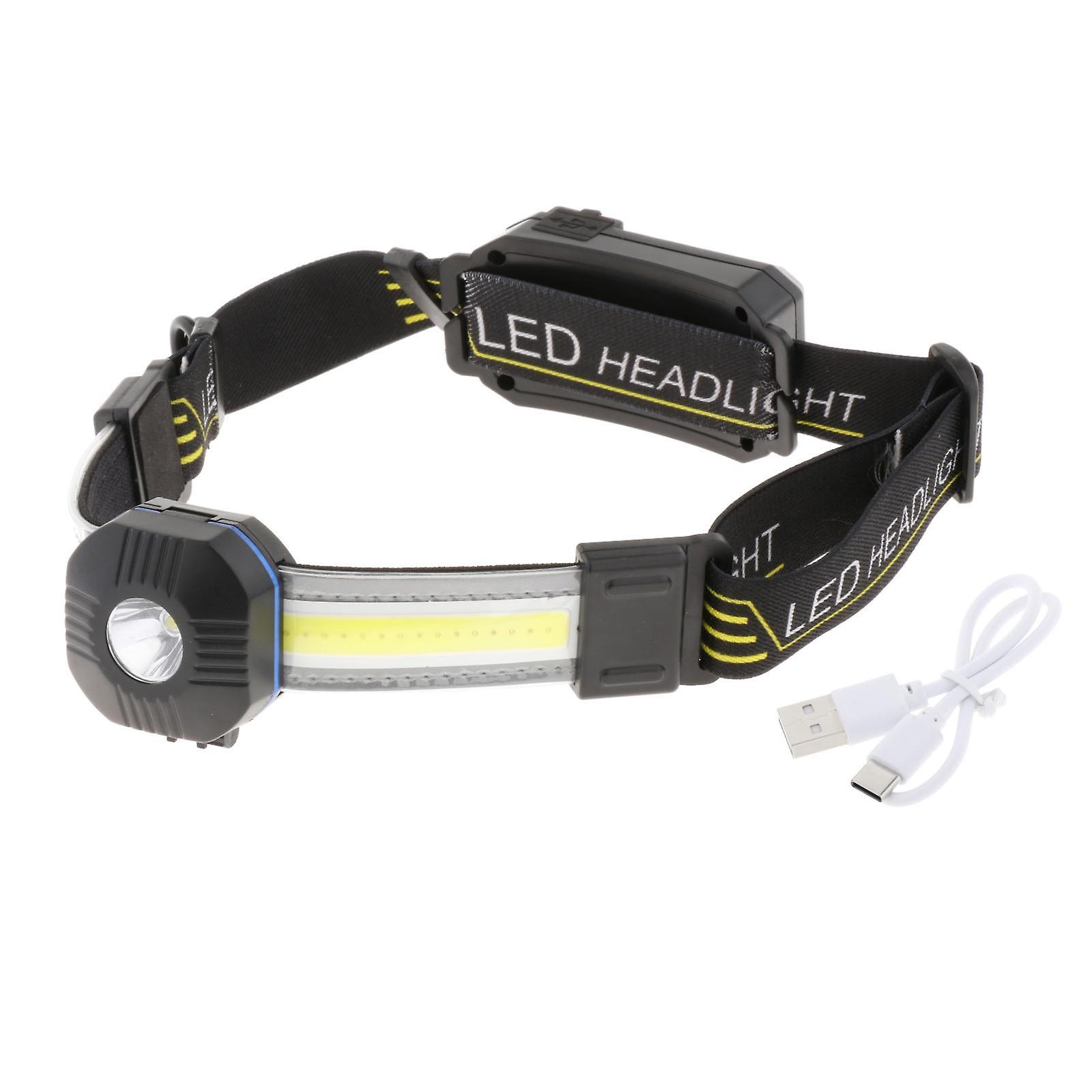 7 Mode USB Rechargeable Headlamp COB LED Head Light Torch Outdoor Flashlight