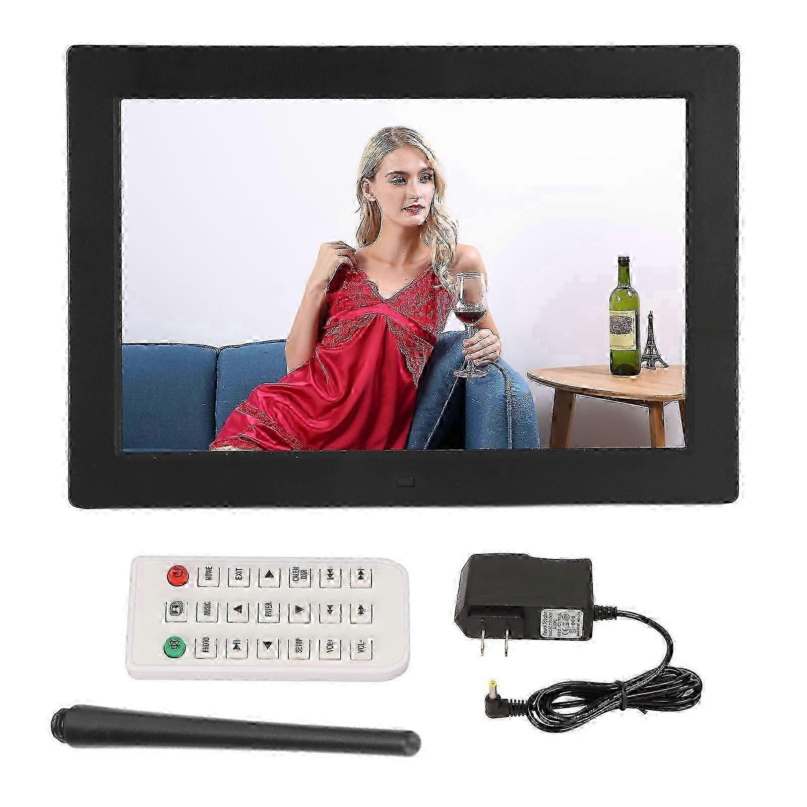 12.1" HD LED Digital Photo Frame with Remote, Video & Music Support, US Plug