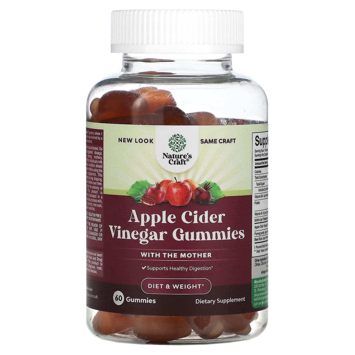 Natures Craft, Apple Cider Vinegar Gummies with the Mother, 60 Gummies