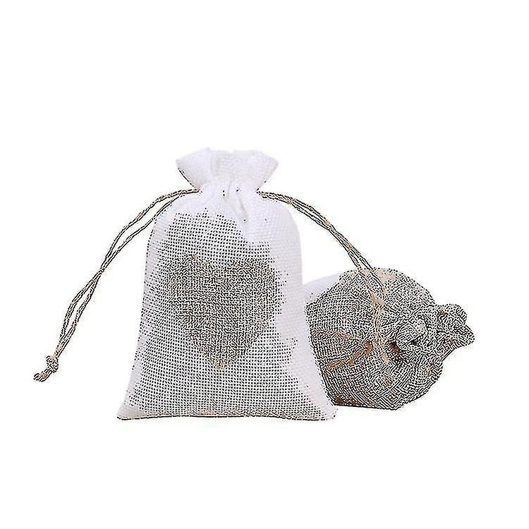 Gift Packaging Bag, Candy Bag, Burlap Drawstring Bag,10 Pcswhite