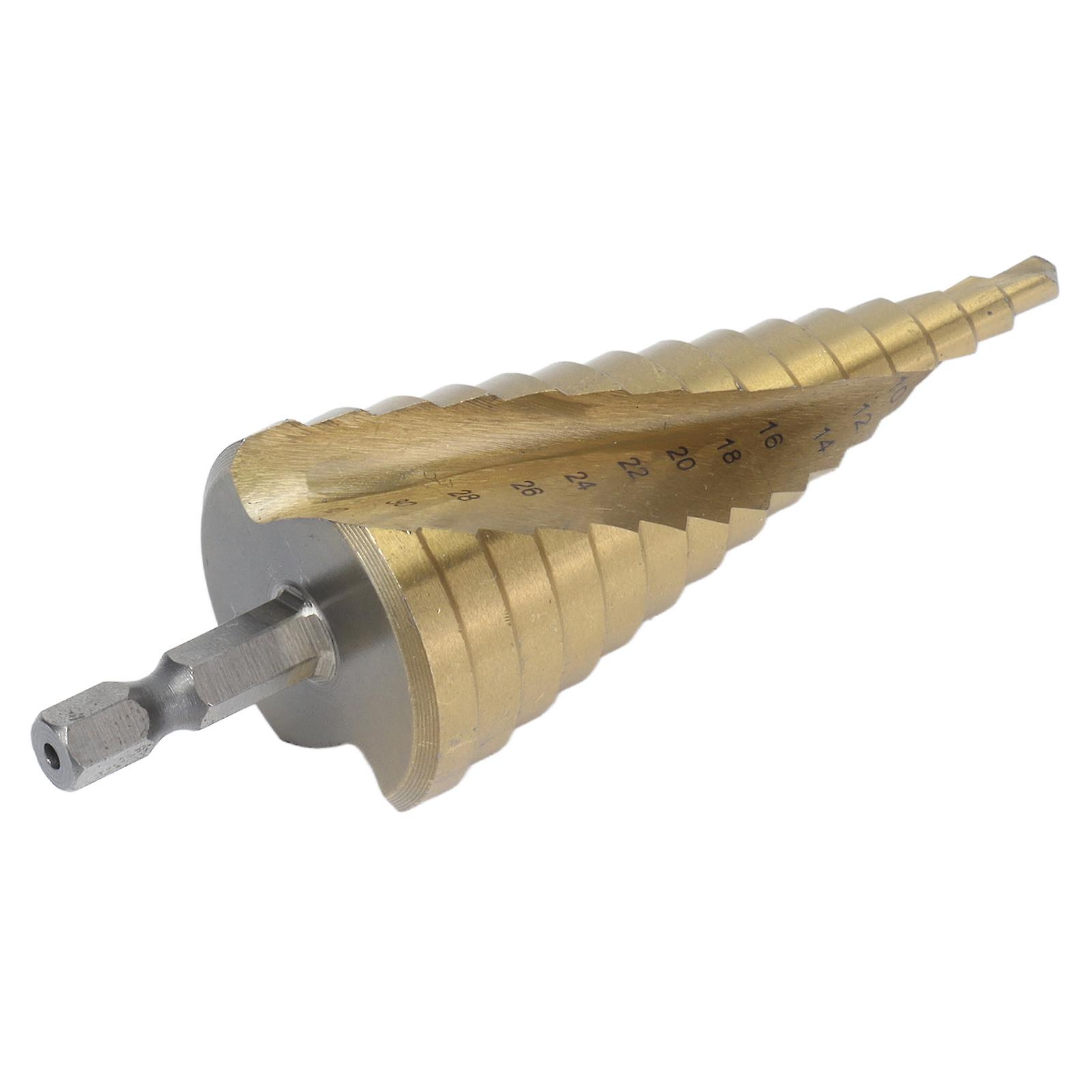 Step Drill Bit Fast Change HSS Ti Coated Spiral Grooved Hex Shank Tool 15 Steps 4‑32mm