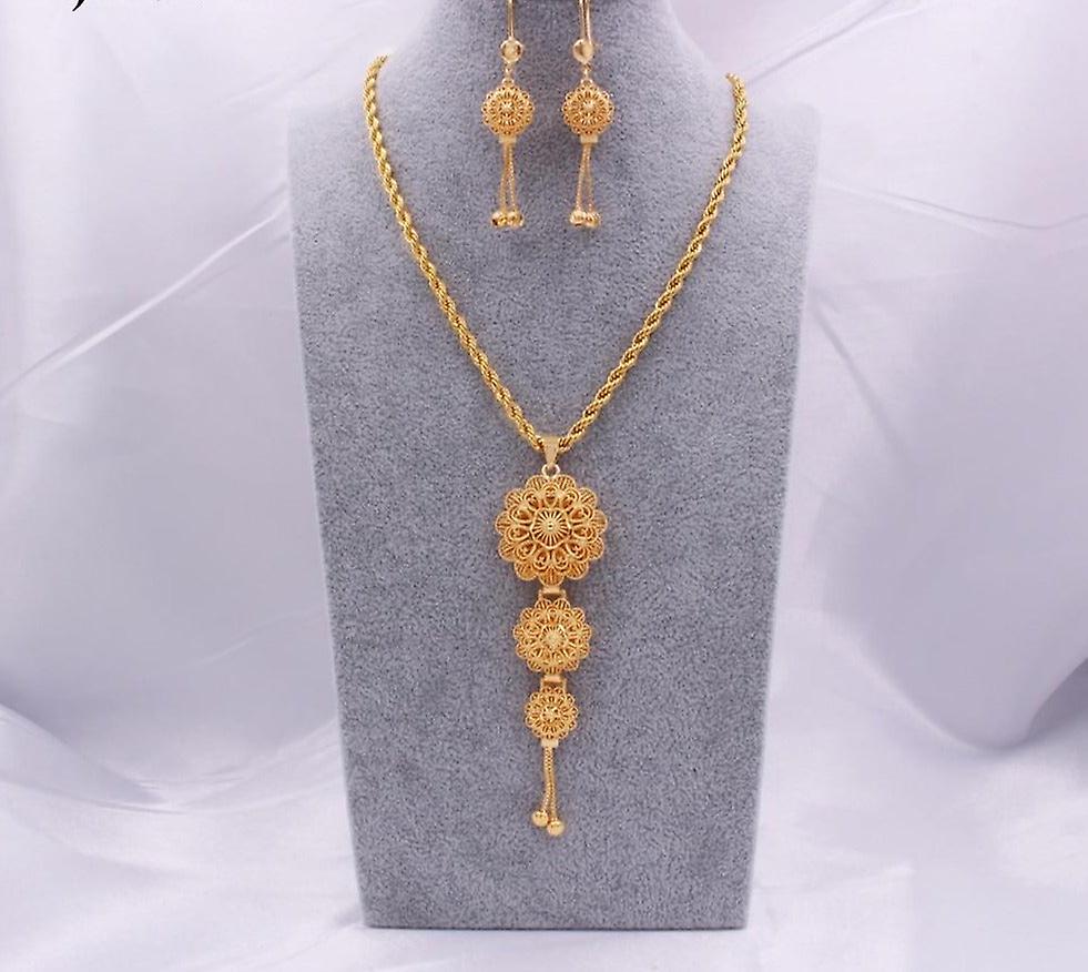 Ethiopian Gold Arabia Necklace Pendant Earring