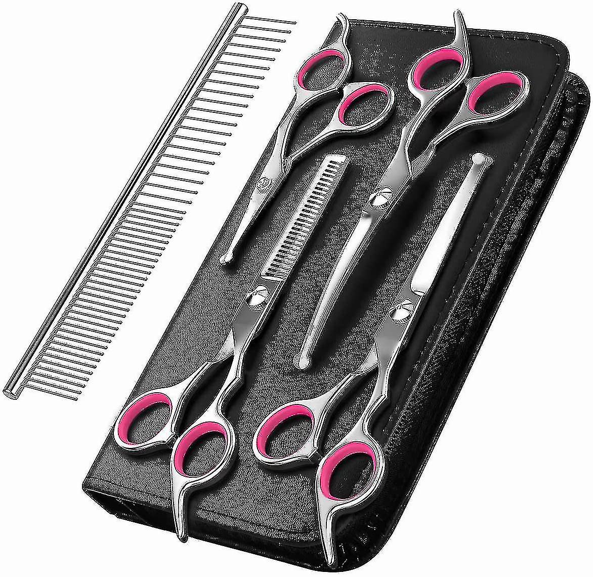 Dog Grooming Scissors Kit Professional Safety Thinning Shears Comb