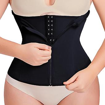 Waist Trainer Corset Zipper Tummy Control Shapewear Breathable Waist Cincher for Women Body Shaper Sport Girdle Black
