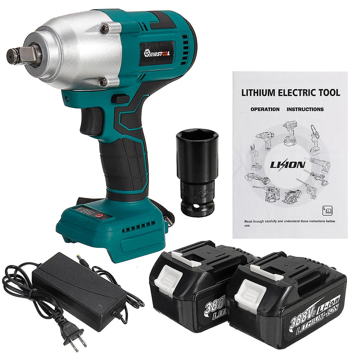 1600N.m 6200rpm Brushless Electric Impact Wrench 1/2inch Socket Wrench Forward Lock Switch With/without Battery