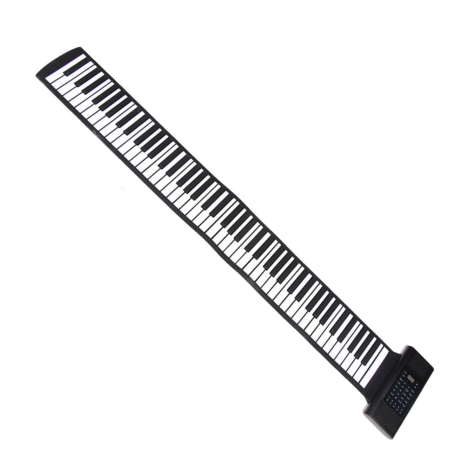 Roll Up Piano 88 Keys Double Horn Bluetooth MIDI Function Battery Powered Foldable Portable Roll Out Piano 100‑240V EU Plug