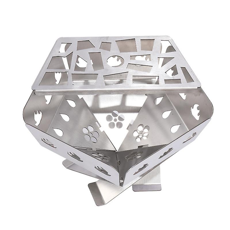 屋外キャンプ用ステンレス鋼バーベキュー薪ストーブ五角形消防署折りたたみ式ポータブルファイヤーラック