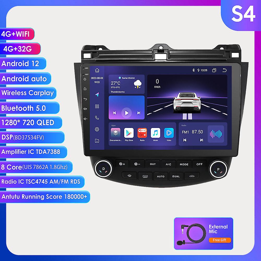 2 דין אנדרואיד 10.1 אינץ 'רדיו סטריאו לרכב עבור הונדה אקורד 7 2003 - 2007 רכב אוטומטי אודיו מולטימדיה וידאו GPS Navi Carplay 4g Dsp