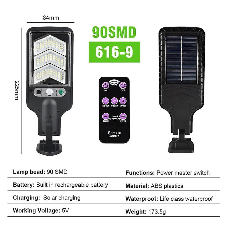 1-6 Pack Solar Street Lights Outdoor Waterproof Security Motion Sensor Led Lamp With 3 Lighting Mode Solar Lights For Garden