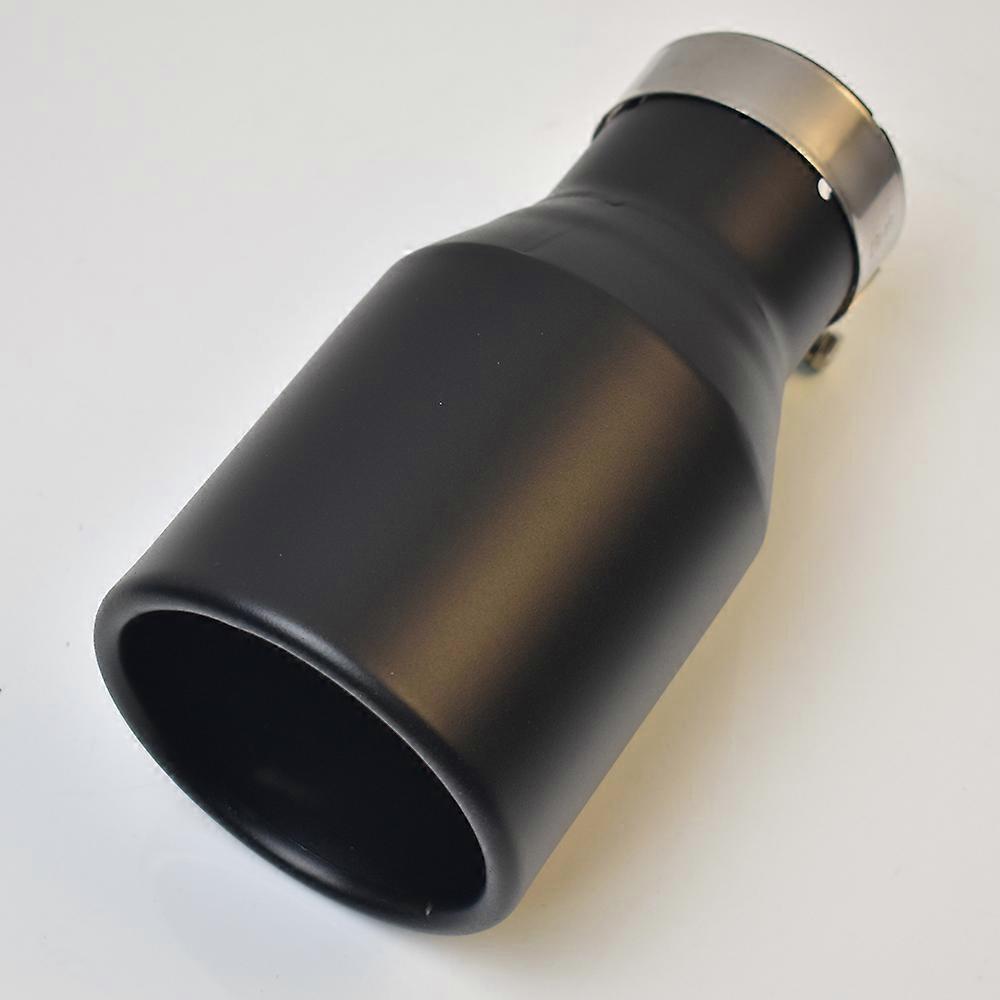 1PC Universal Car Accessories Stainless Steel Curly Flange Muffler Matt Black Tip End Pipe