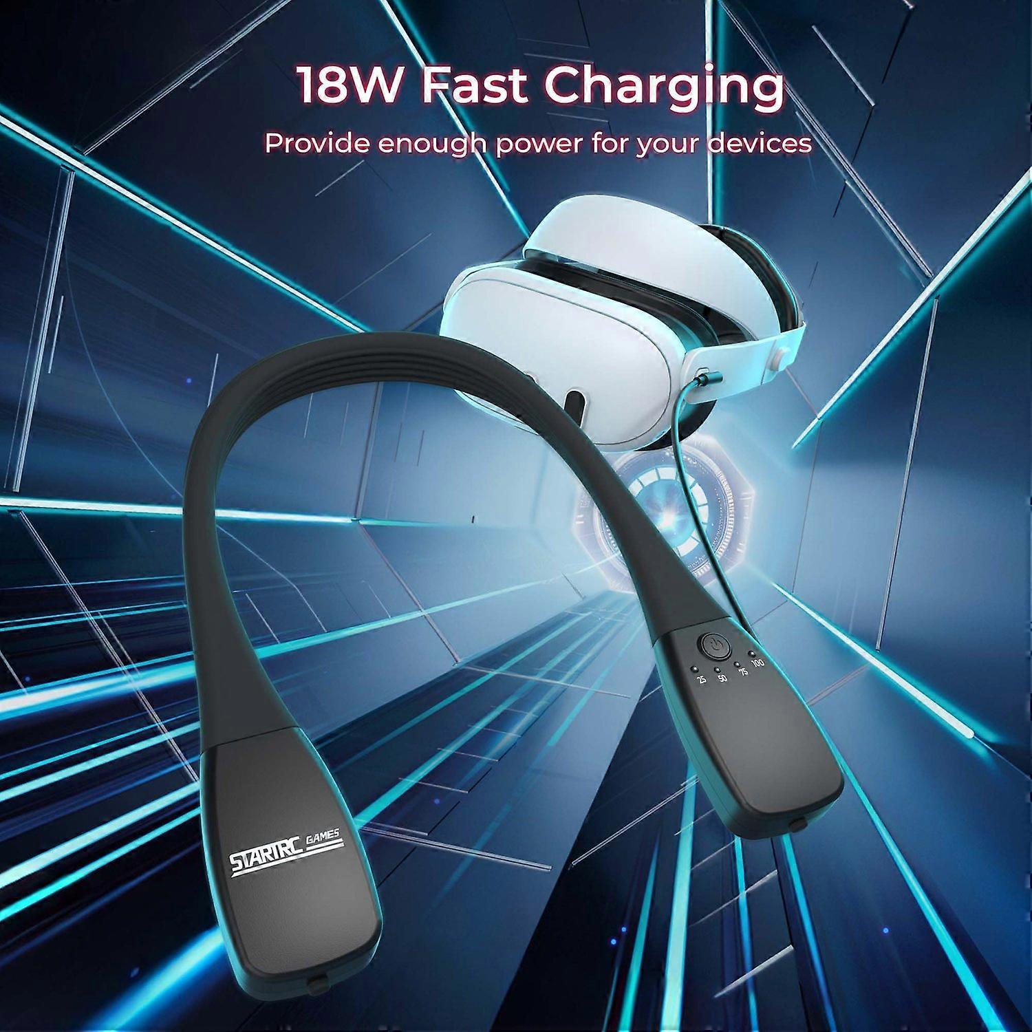 STARTRC GAMES Neck Power Bank for Meta / Pico / HTC VR Headsets Fast ...