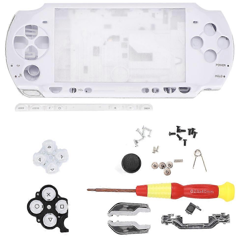 Replacement ABS Material Host Game Console Shell with Screwdriver for PSP2000 Console White