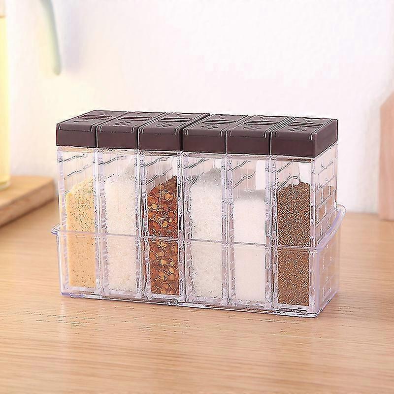 Spice Shaker Jars, Seasoning Shaker Box Condiment Set , Seasoning Storage Containers,Brown