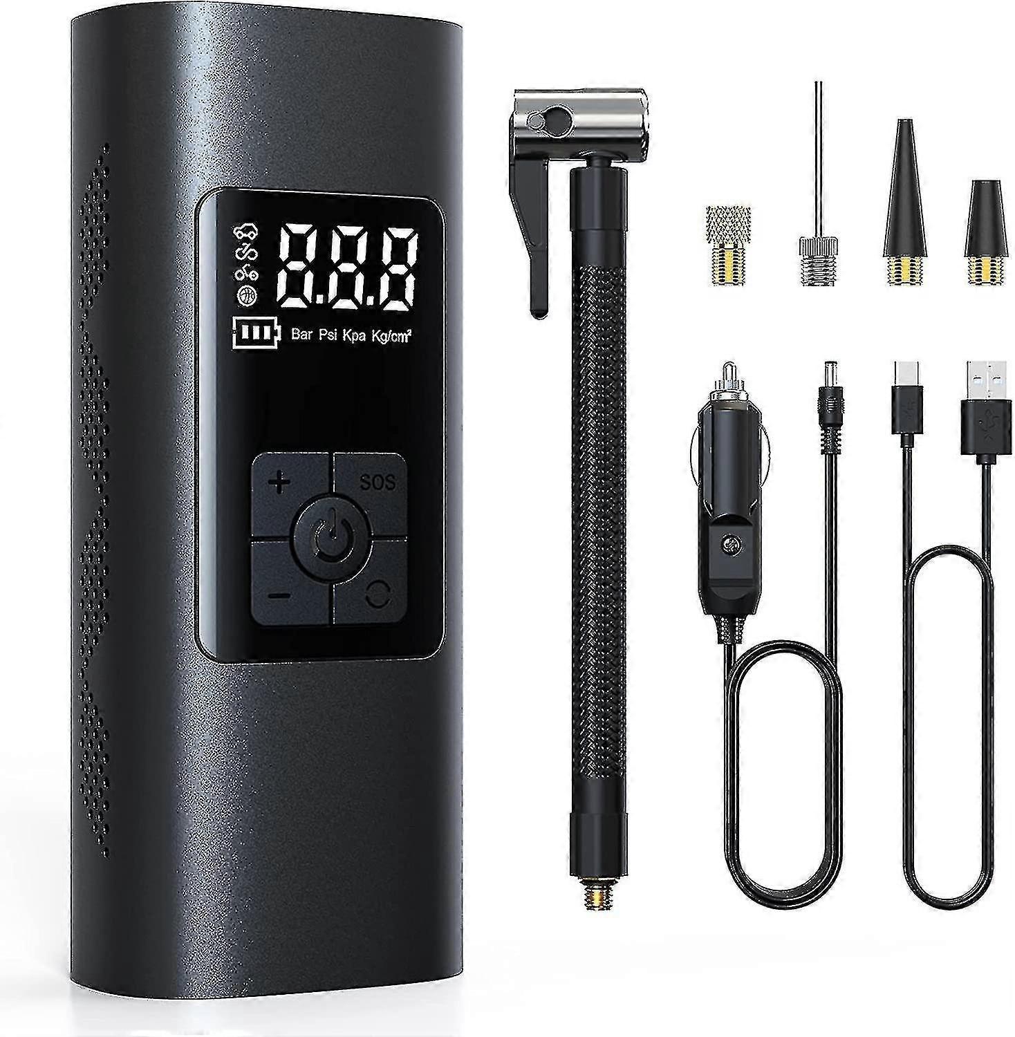 Tire inflator wireless rechargeable, 6000mah battery tire inflator
