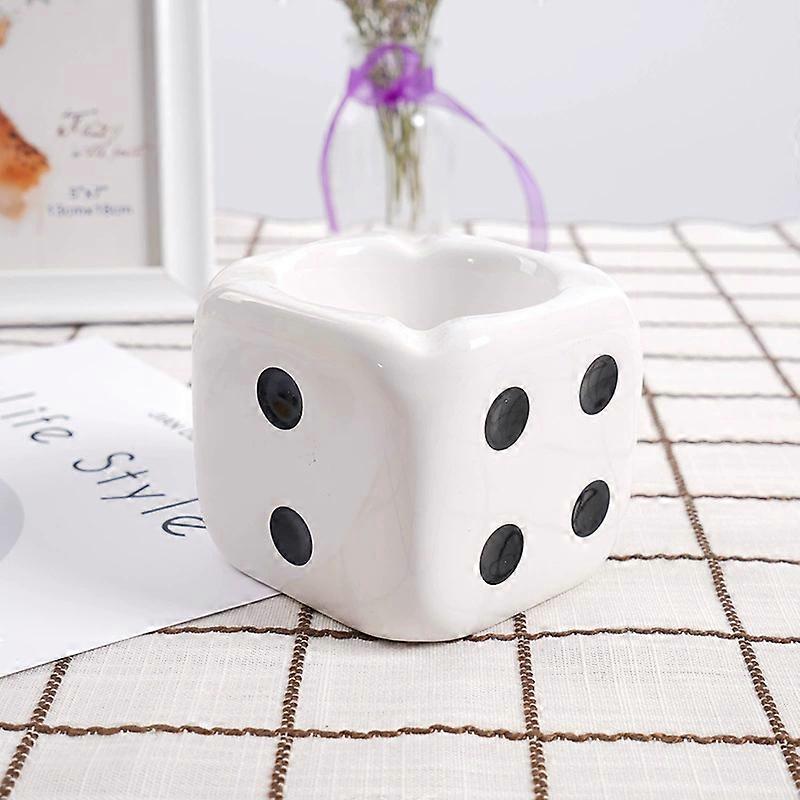 Ashtray European Ins Dice Cute Creative Dice Ceramic Ashtray