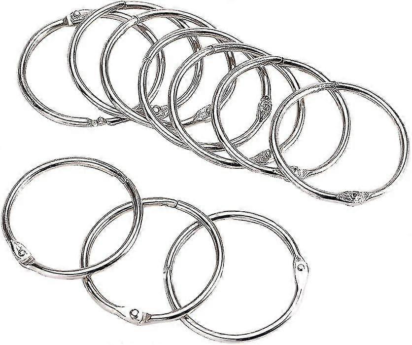 Metal Binding Ring Activity Book Loose-leaf Open (silver) 10 Pieces_Dec