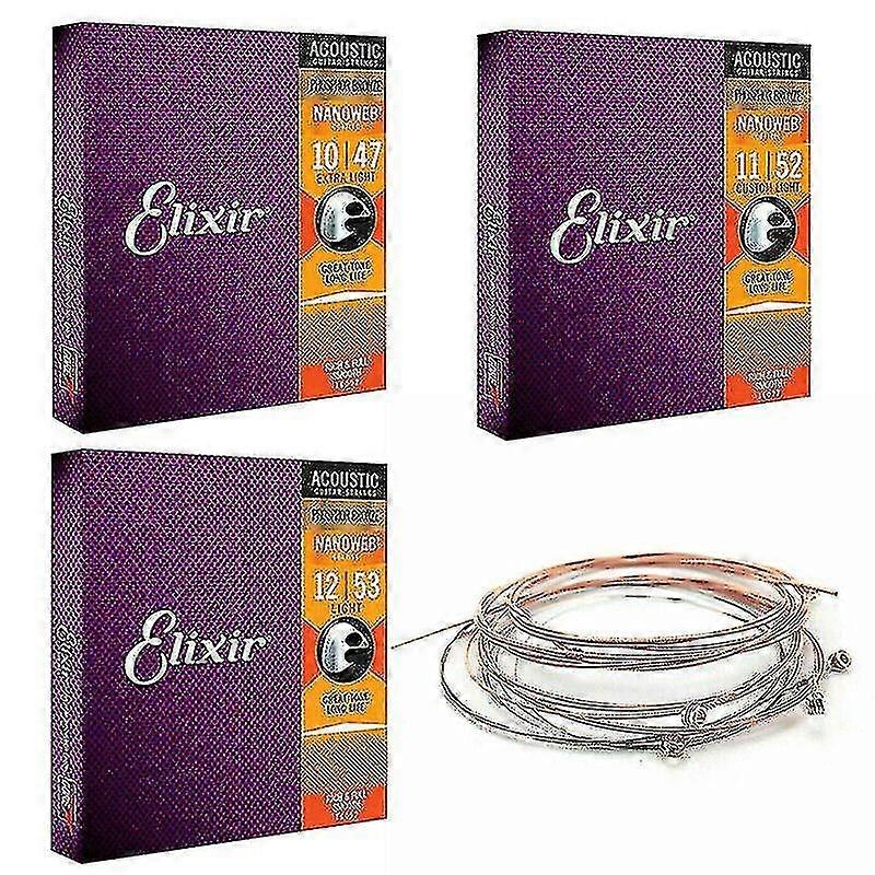 Elixir Acoustic Guitar Strings Nanoweb Phosphor 16002 16027 16052