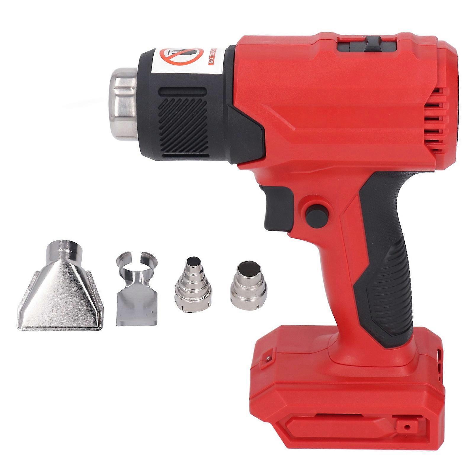 Draadloze warmtepistool instelbare temperatuur draagbare handheld oplaadbare verwarmingsmachine met 4 stuks mondstuk rood
