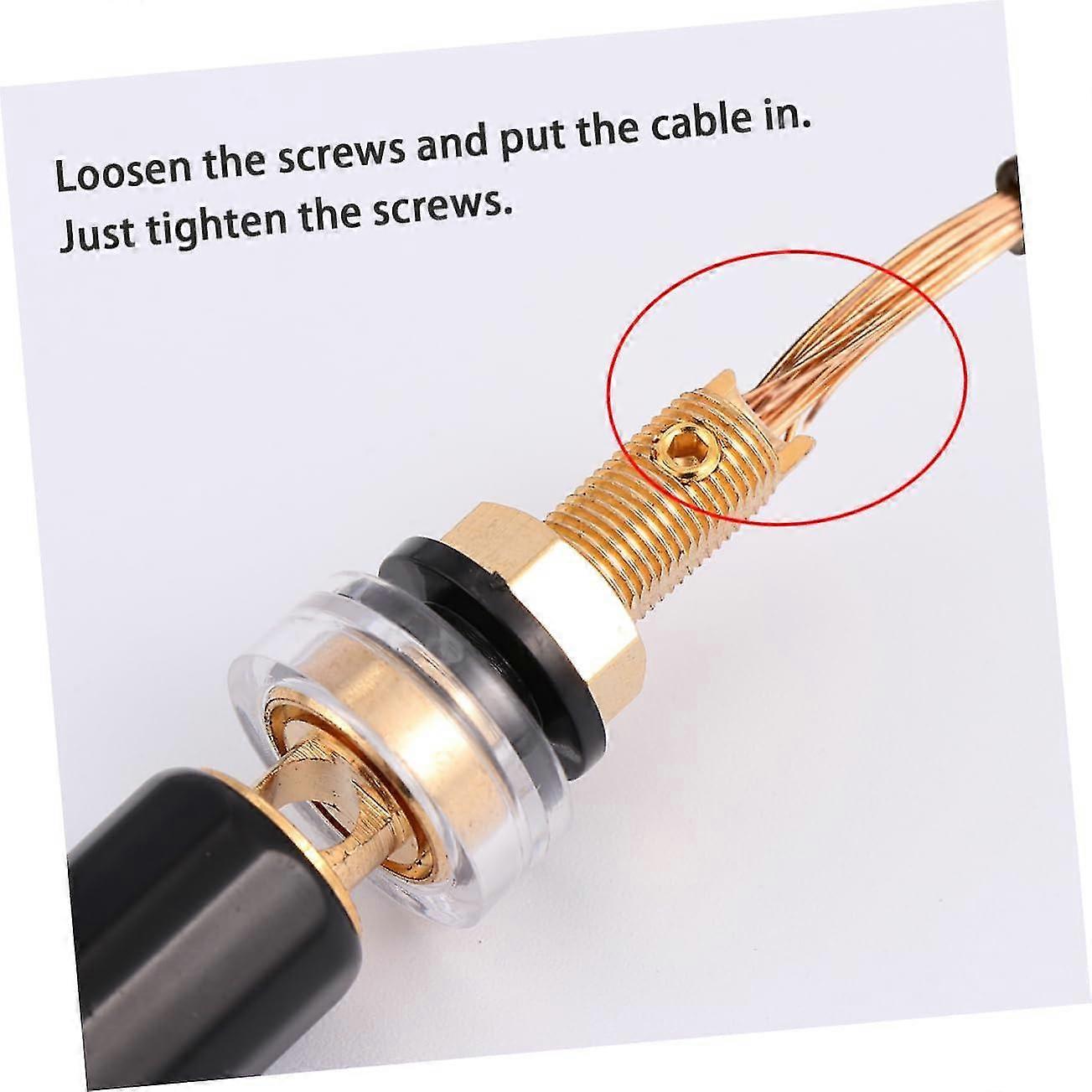 Pure Copper Banana Plugs - Soldering Free Binding Post Terminal Connectors for Speaker Column Adapter (2pcs)