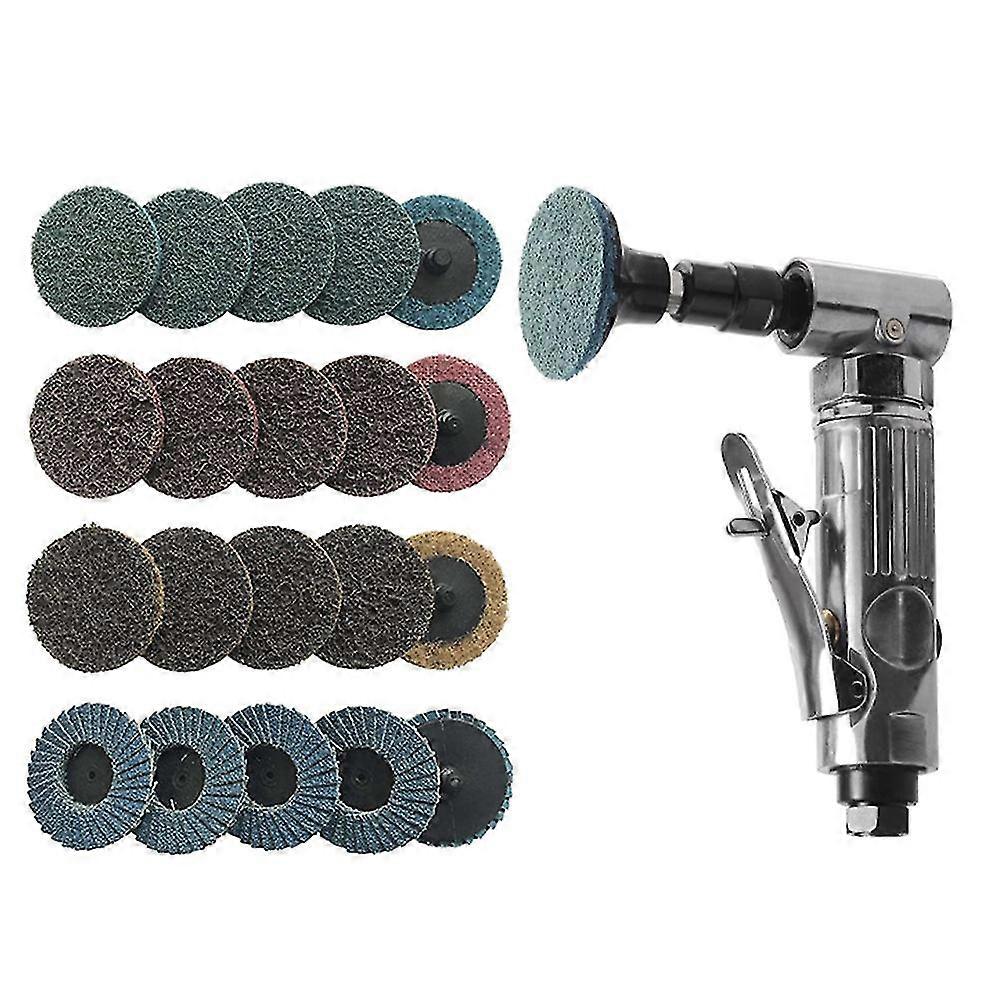Moedor de matriz pneumático de 1/4 polegadas com 20 discos de lixamento, direito, alça ergonômica, moagem de matriz pneumática