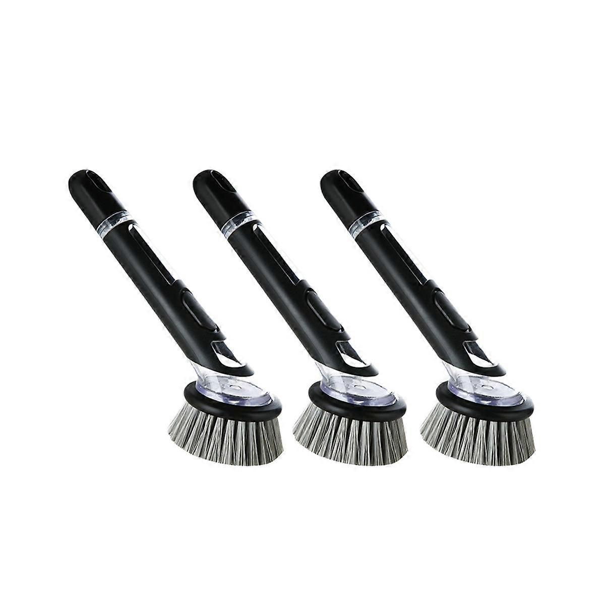 3Pcs Dishwashing Brush with Soap Dispenser Kitchen Dishwashing Brush with Handle is Suitable for Tableware/Pans/Pots