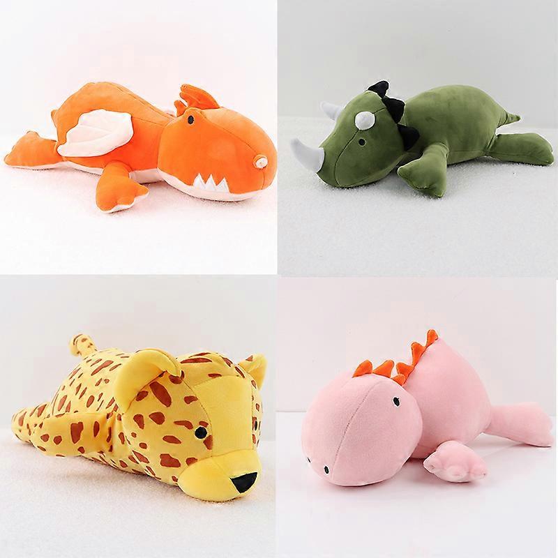 38cm Dinozor Ağırlıklı Yeşil Triceratops Pembe Dinozor Bebek PlushpLush Oyuncak Noel Hediyesi