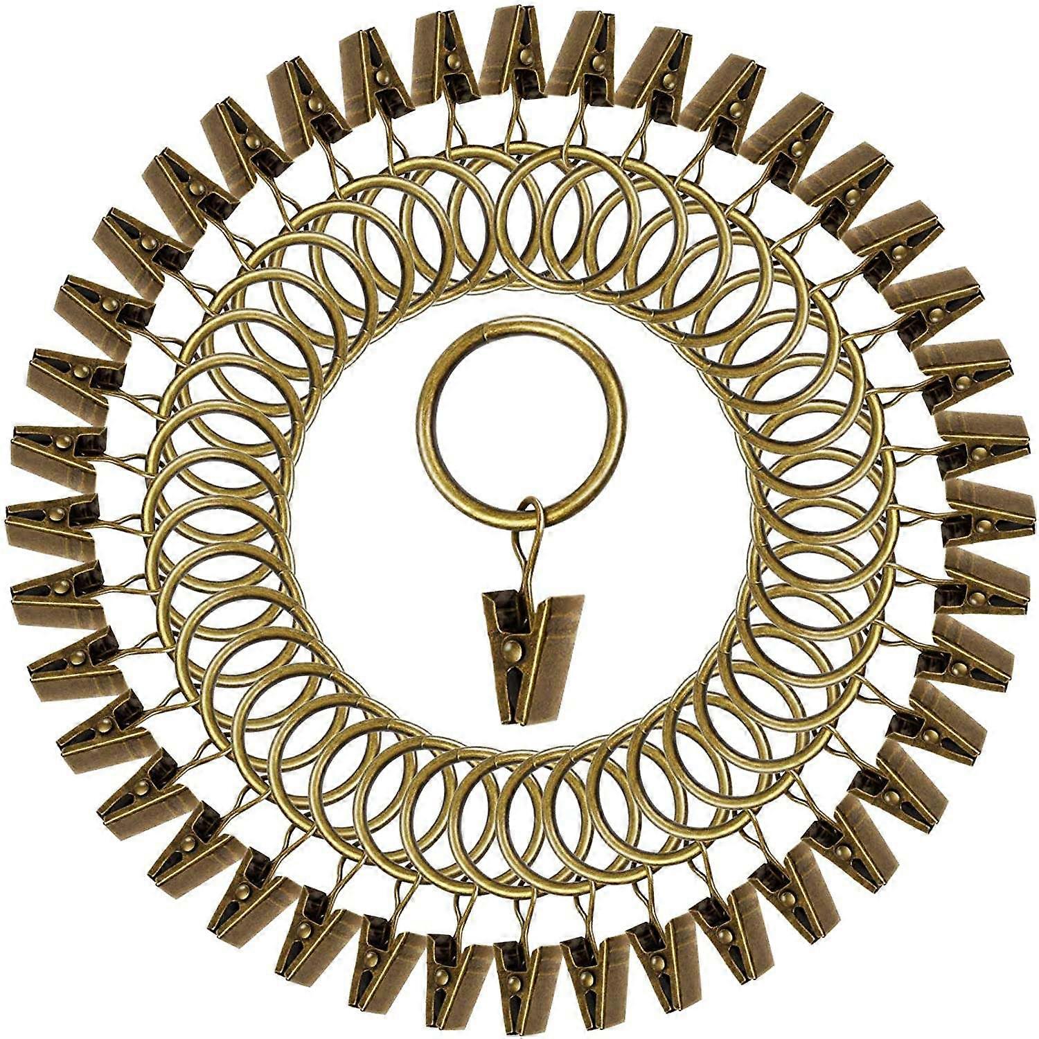 40 Pack Vintage Curtain Clips, Strong Metal Decorative Rustproof Drapery Curtain Ring with Clip Bro