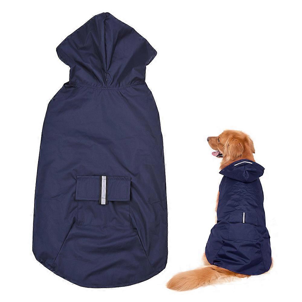 5XL Reflective Pet Dog Rain Coat Raincoat Rainwear with Leash Hole for Medium Large Dogs