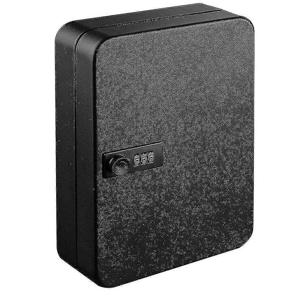 Wall Mounted Combination Lock Key Cabinet Secure Steel Storage Box with 20 Key Slots, White/Black