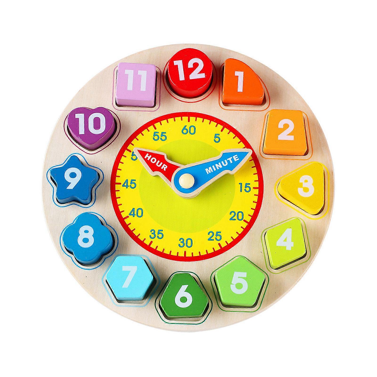 Baby Puzzle Toys Wooden Colorful 3D Geometry Board Kids Early Learning Education
