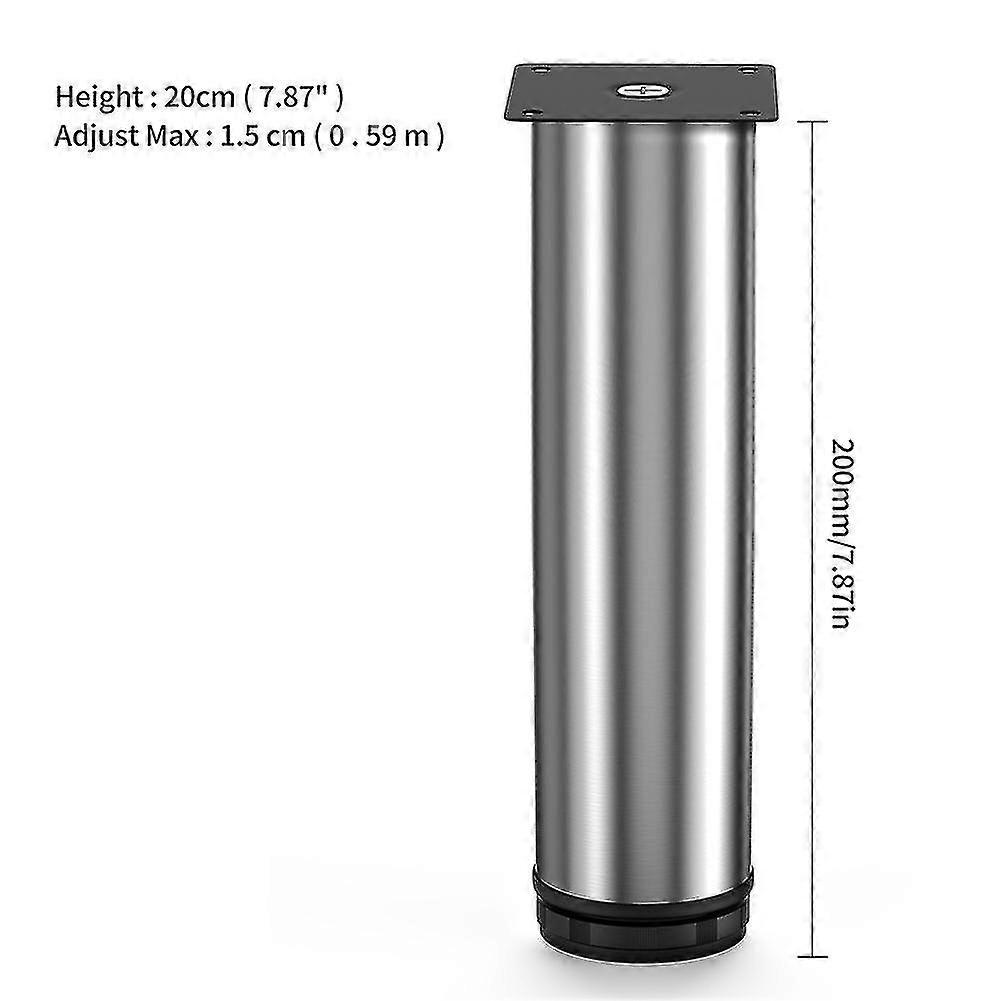 5 35cm Justerbar møbelfod i rustfrit stål Sort udskiftning af metalfødder til sofaskabe Tv-stativer Skab Sofafødder