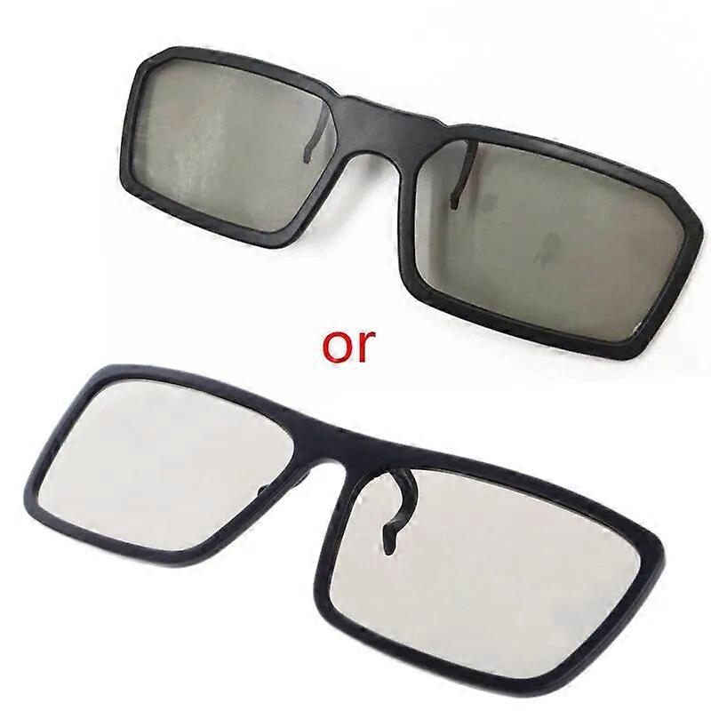 Clip-On Type Circular Passive Polarized 3D Glasses For TV Real 3D Cinema 022mm