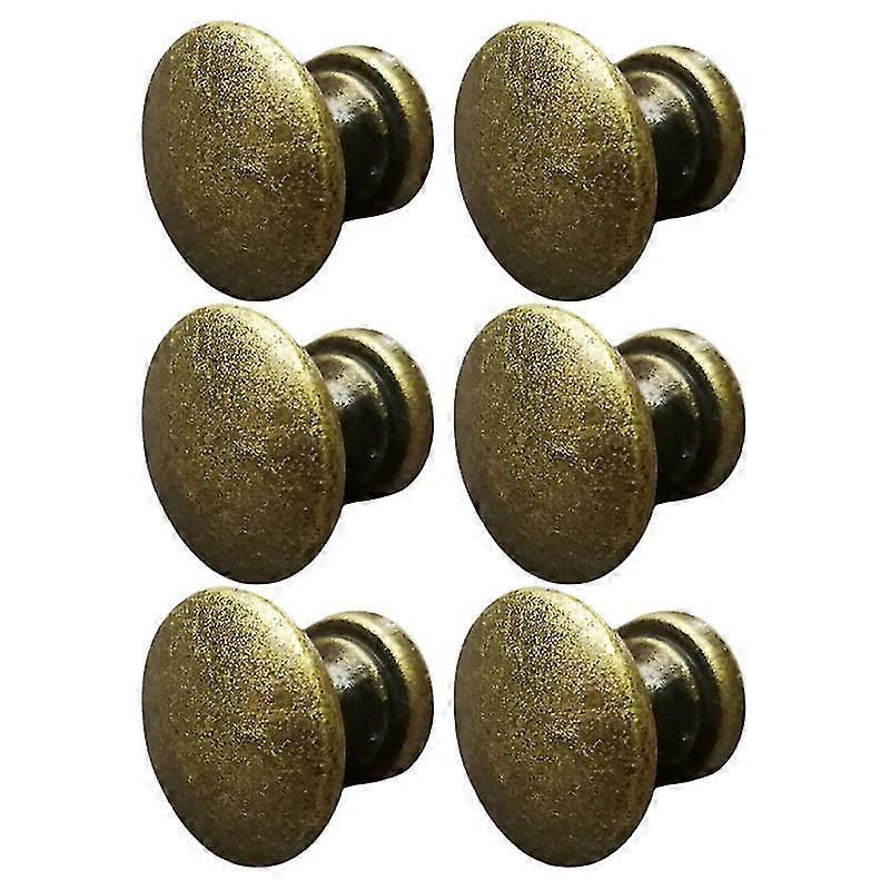 6pcs Zinc Alloy Cabinet Knobs Round Bronze Wardrobe Handles Drawer Pull Knobs