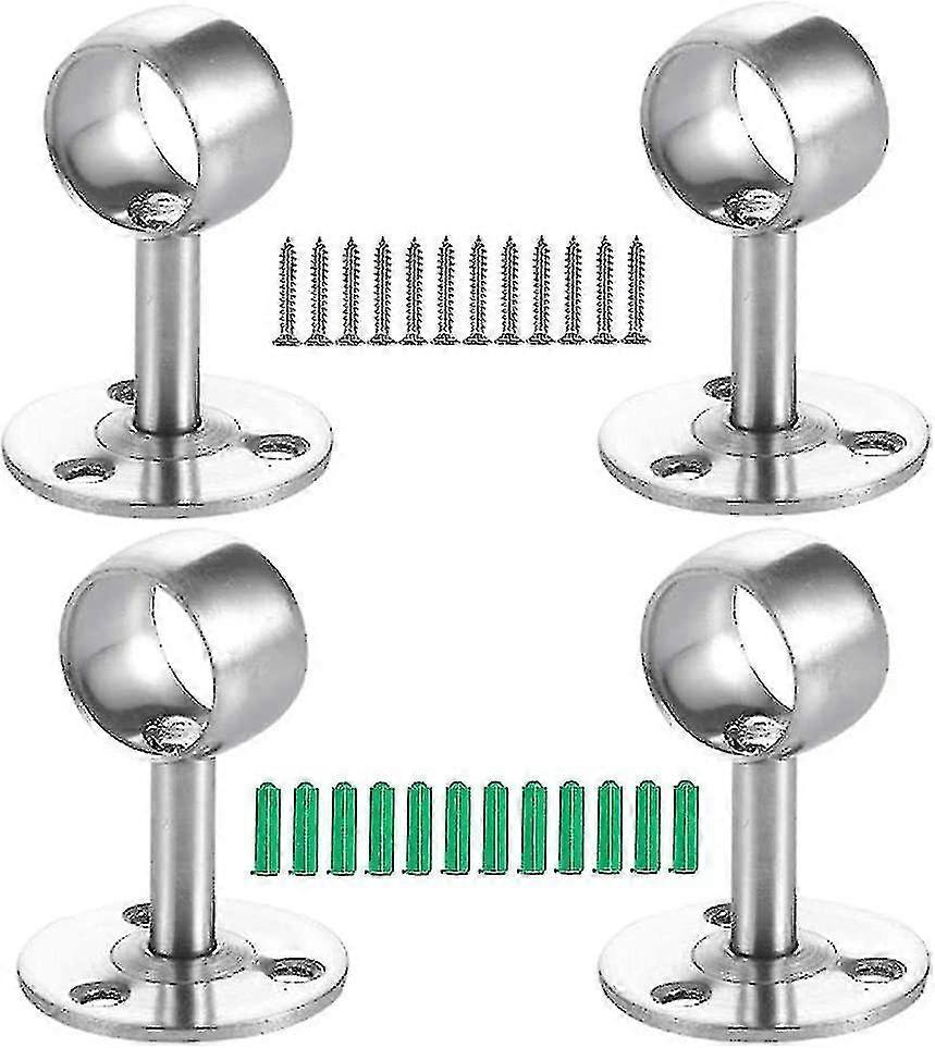 2024 4pcs Curtain Rod Bracket, Wardrobe Tube Bracket, Rod End Bracket, Hanging Rod Bracket, For Wardrobe Bracket, Curtain Rod, Clothes Rod