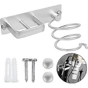 Hårføner holder, hår rettetang veggmontert aluminium hårføner holder stativ, med kabel ryddig for oppbevaring hårføner, rettetang, hårbørster 