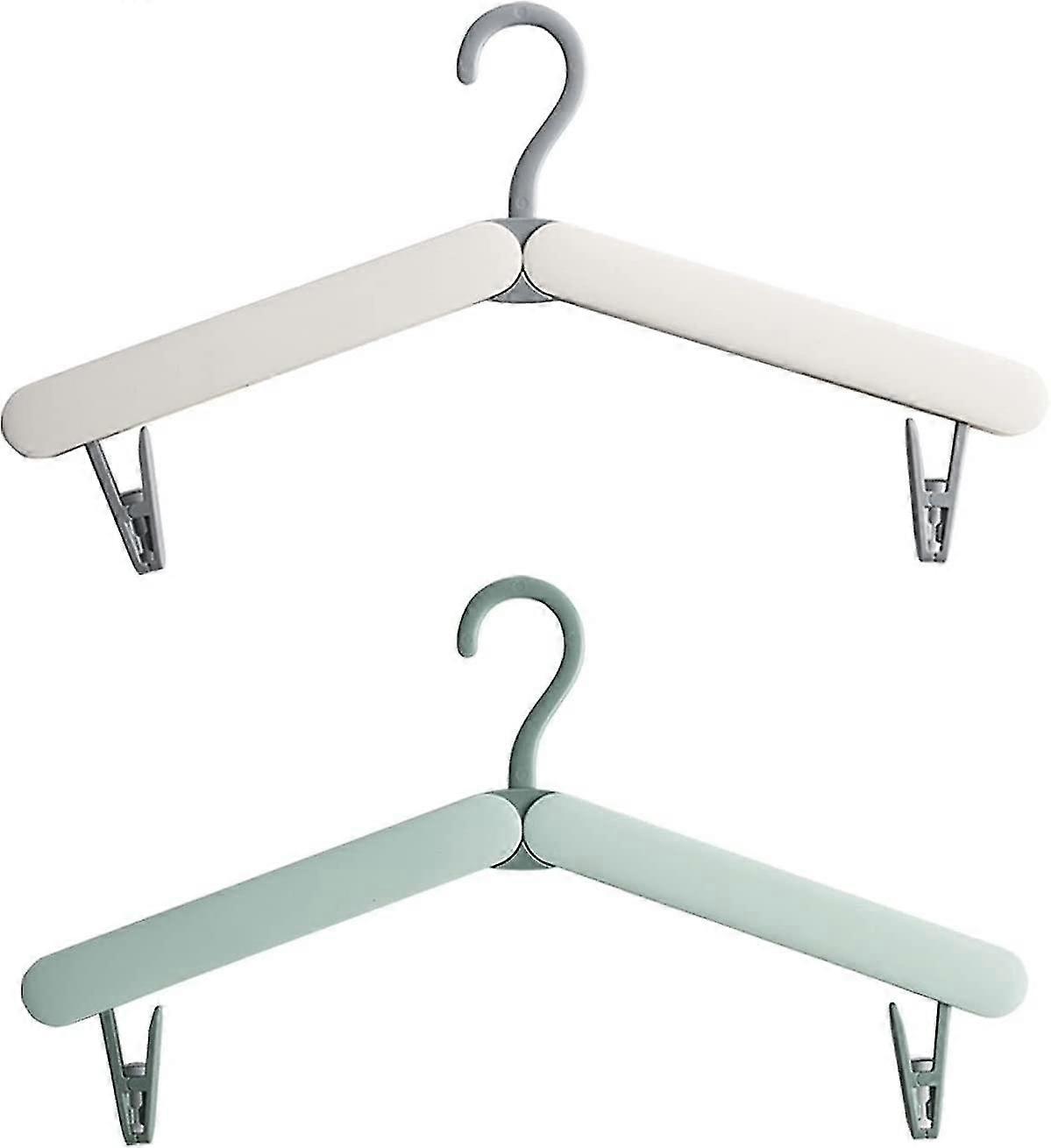 Foldable Coat Hangers Portable Travel Collapsible Hangers With Clips For Clothes And Coats, 2 Pcs