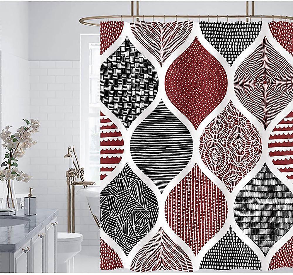 Pretty Waterproof Shower Curtain, 180*180cm, With Hooks, Mildew Proof