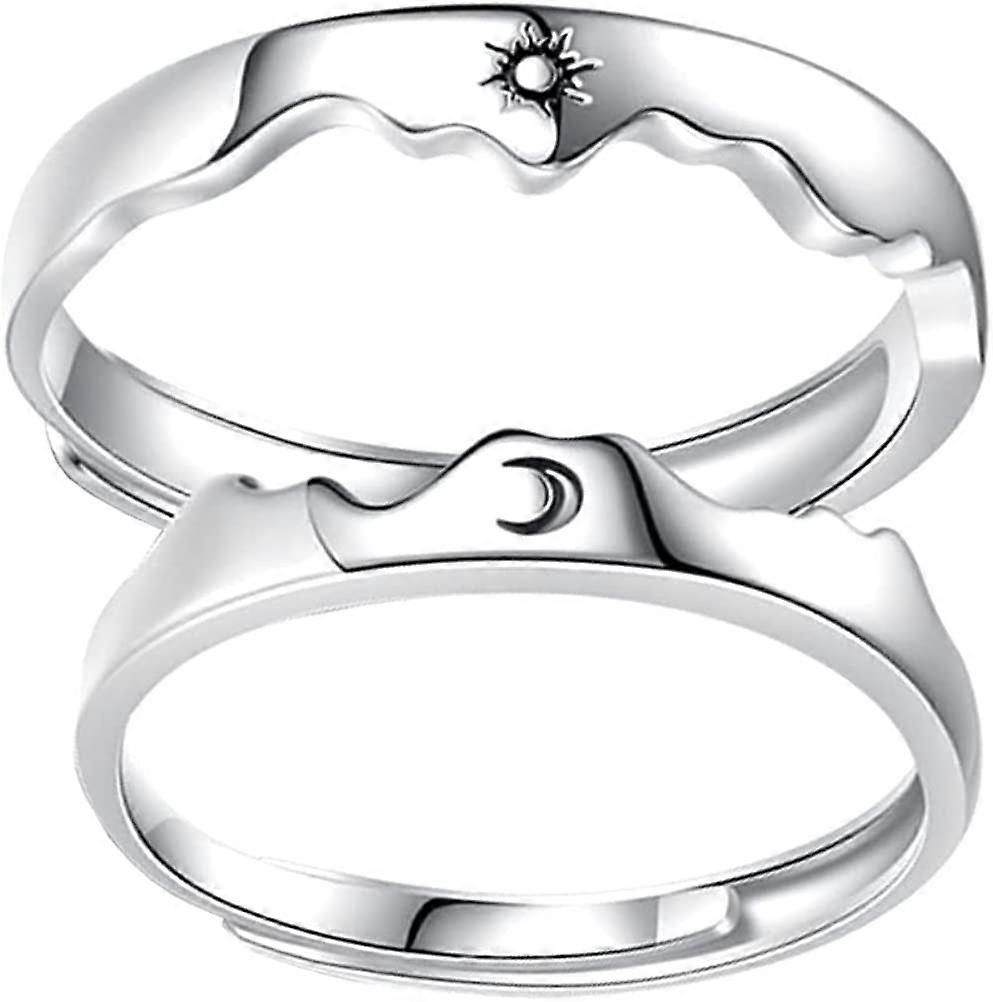 Couple Matching Rings for Woman Man Sun Moon Couple Matching Rings