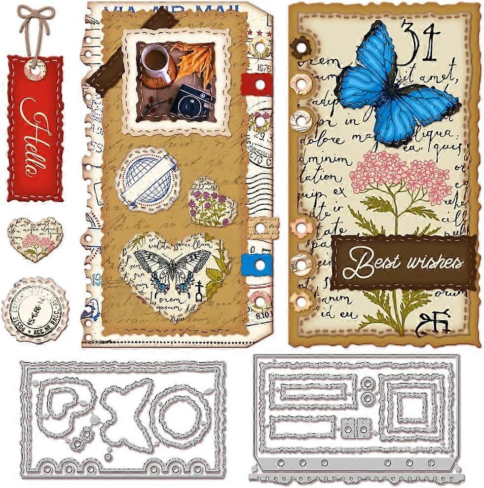 Tear Edge Planning Page Cutting Dies for Card Making Album Inside Page Metal Die Cuts Cutting Dies Template DIY Scrapbooking Embossing Paper Album Cra