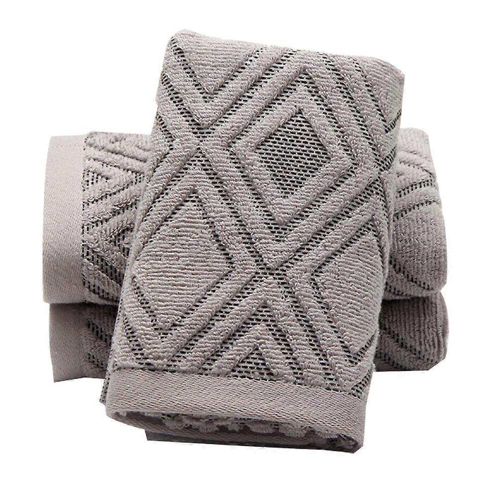 Hand Towels Set of 2 Diamond Pattern 100% Cotton Absorbent Soft Towel for Bathroom 34*74cm