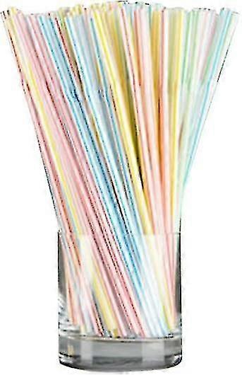 Straws 500 Pcs Drinking Straw Flexible Reusable Straws Bendable Drinking Straws Multi Colored Striped Bendable Straws