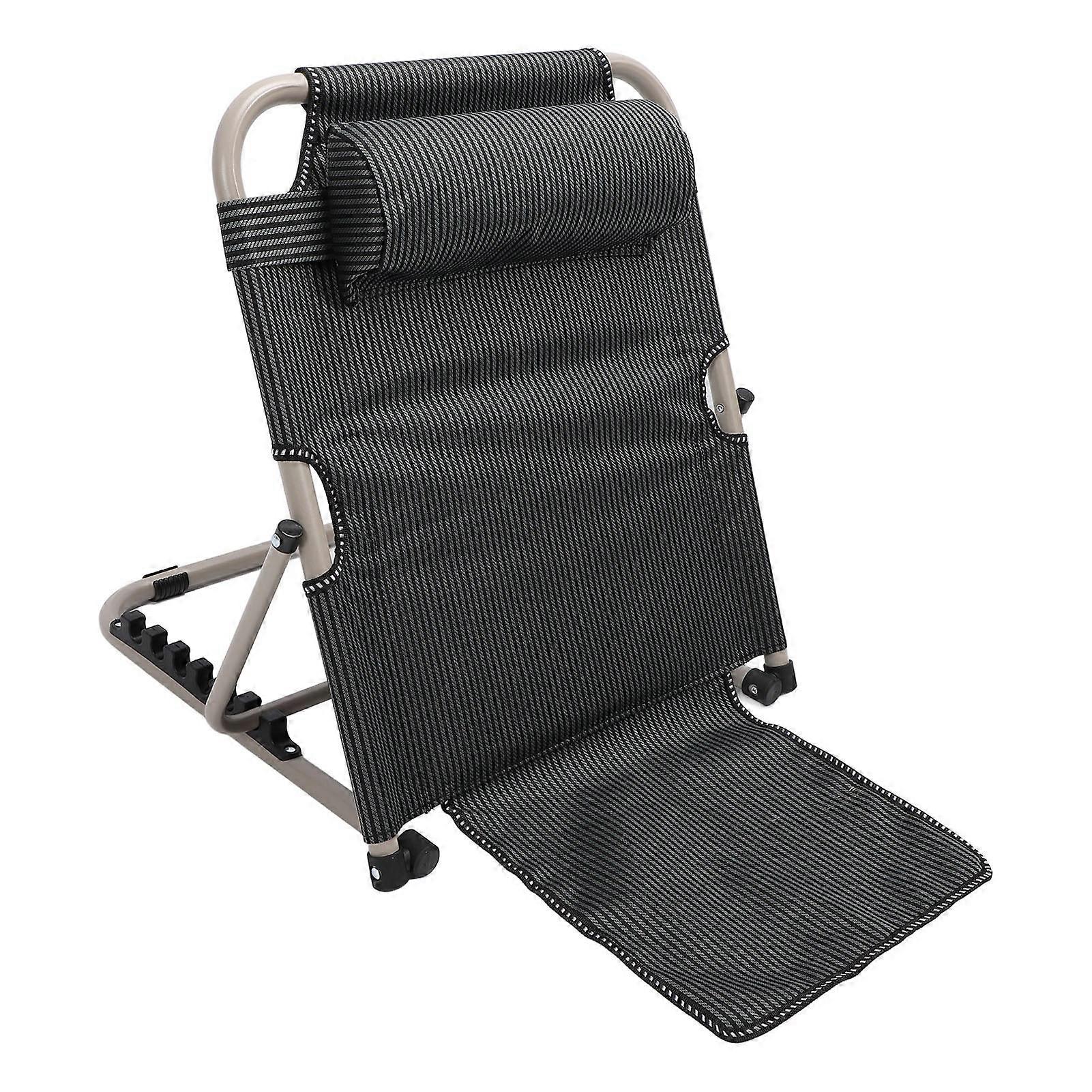 Lifting Bed Backrest Floor Chair with Head Pillow Folding Multifunctional 6 Degree Sit Up Backrest Floor Chair for Pregnant Women Blue Stripe