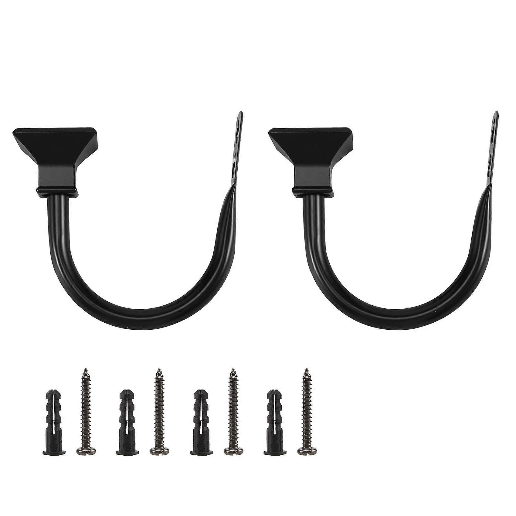 Set of 2 Square Metal Decorative Curtain Hold Backs, Wall Mounted Window Drapery Tiebacks for Bedro